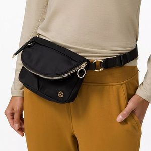 All Night Micro Festival Bag Zip Top - Black & Gold NWT